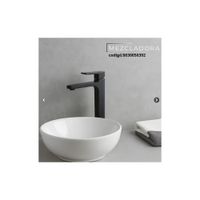 MEZCLADORA MONOCOMANDO DE LAVATORIO ALTO NEGRO TORINO BRONCE NEGRO
