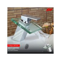 MEZCLADORA MONOCOMANDO LAVATORIO CASCADA CROMADO M01041