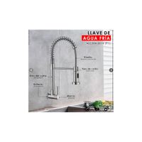 LLAVE DE COCINA RESORTE SATINADO PARED LC304-2014P1