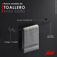 TOALLERO DE baño acero 304 negro MOD 7116600N