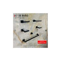 KIT DE ACCESORIOS DE BAÑO 6 PIEZAS NEGRO 97701