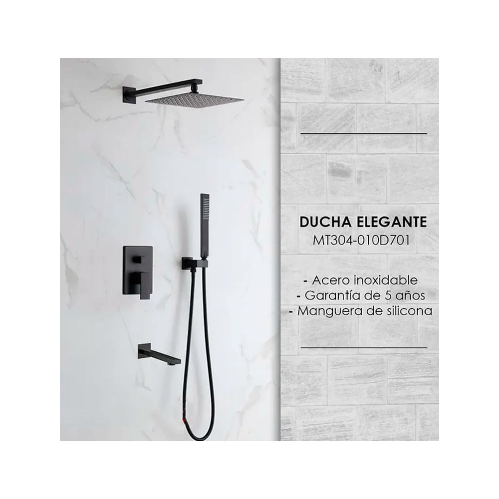 MEZCLADORA DE BAÑO Y TINA NEGRO CUADRADO MT304-010D701 Negro