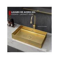 LAVADERO RECTANGULAR DE ACERO DORADO CON DESAGÜE LA30407-5538