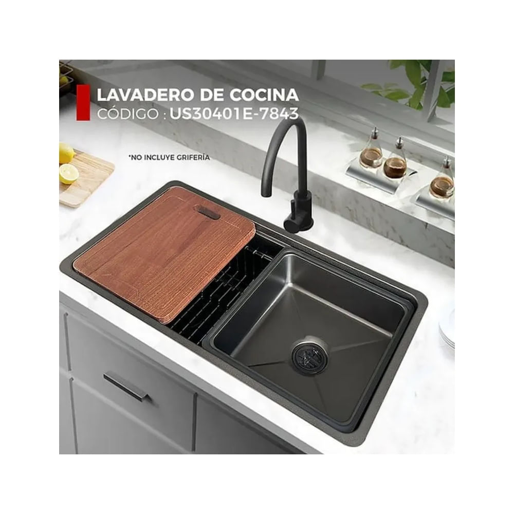 LAVADERO DE COCINA NEGRO US30401E-7843