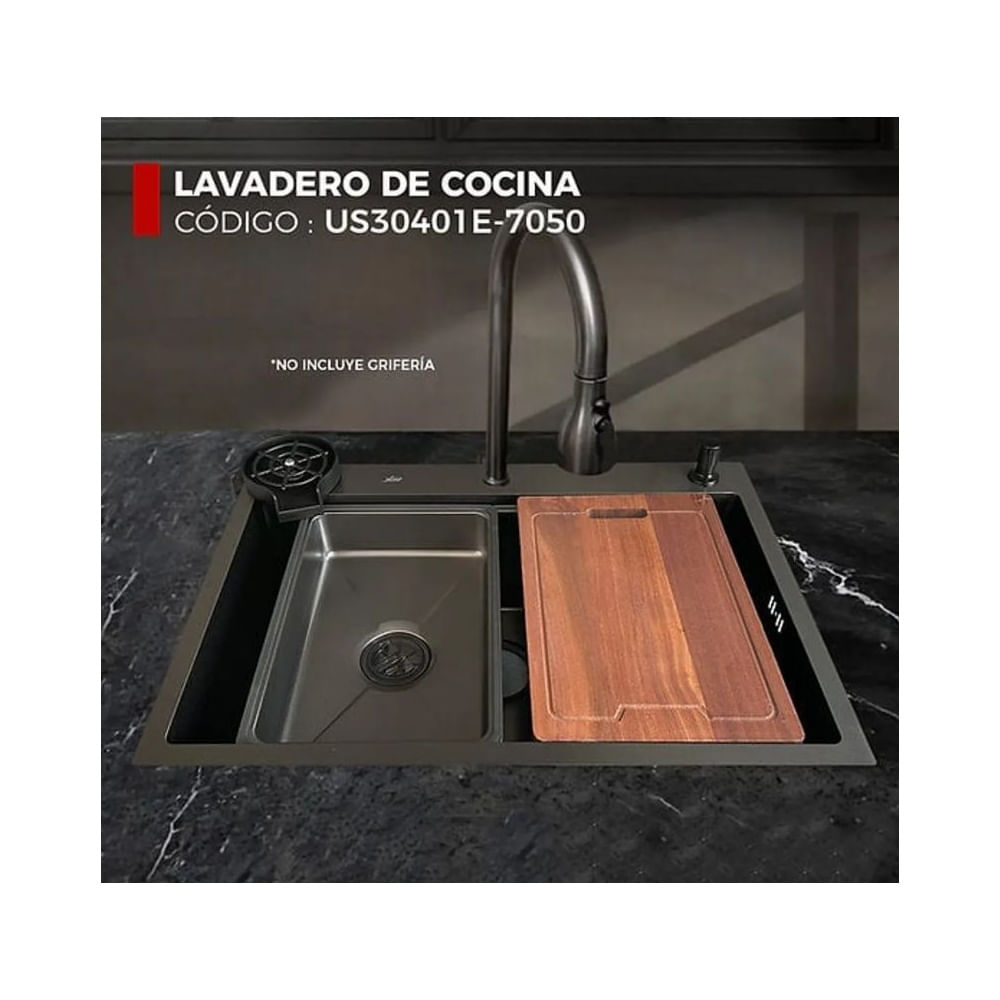 LAVADERO DE COCINA NEGRO US30401E-7050