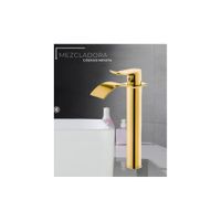 MEZCLADORA MONOCOMANDO PARA LAVATORIO ALTO  CASCADA DORADO M0127A