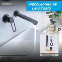 MEZCLADORA MONOCOMANDO DE LAVATORIO A PARED GRIS
