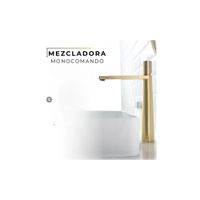 MEZCLADORA MONOCOMANDO DE LAVATORIO ALTO GESSI BRONCE DORADO