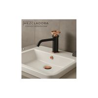 MEZCLADORA MONOCOMANDO BAJO PARA LAVATORIO RIO SERIES DORADO ROSA & NEGRO