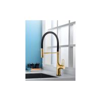 MEZCLADORA MONOCOMANDO DE COCINA AL MUEBLE DALLAS DORADO CON NEGRO
