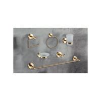 KIT DE BAÑO 6 PIEZAS,ACERO304, DORADO CEPILLADO MOD 72207