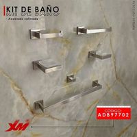 Kit de baño 6 piezas acero 304 satinado MOD 97702