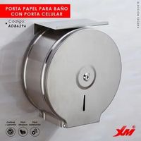PORTA ROLLO PAPEL Y PORTA MOVIL, JUMBO, ACERO GRUESO MOD ADB6296