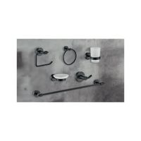 KIT DE BAÑO 6 PIEZAS,ACERO304, NEGRO MATE MOD 72201