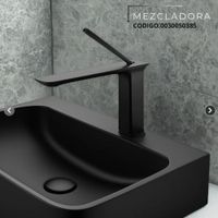 MEZCLADORA MONOCOMANDO DE LAVATORIO ALTO NEGRO BOSSINI BRONCE