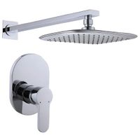 Mezcladora de Ducha Cuadrado Tipo Lluvia con Mezcladora Cromada - DUCHA-MIN-001