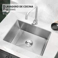 Lavadero Rectangular Satinado Acero Inoxidable con Canastilla