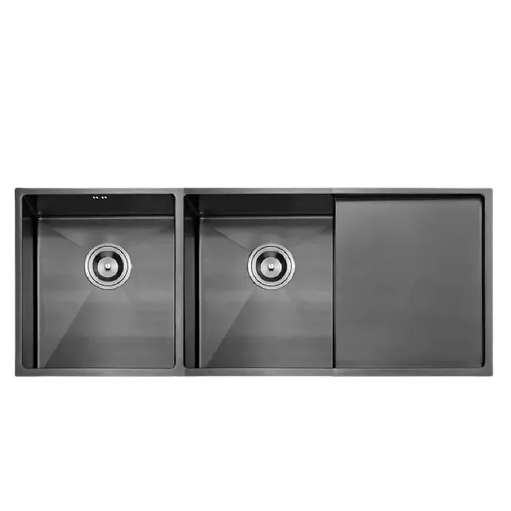 Lavadero de Cocina 2 Pozas con Escurridor Negro XM ULD01-12050