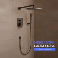 Mezcladora de Ducha y Teléfono Cuadrada Bronce Gris Satinado 6004 Sands