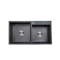 Lavadero de Cocina Nano Negro 2 Pozas XM UD01-8245
