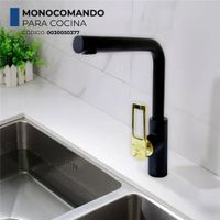 MEZCLADORA MONOCOMANDO DE COCINA SEXY SOUL BRONCE NEGRO CON DORADO