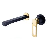 Mezcladora Empotrada para Lavamanos Negro Mate con Detalles Dorados - 0030050411