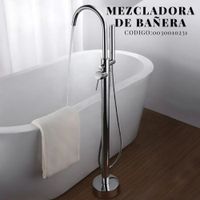 Mezcladora de Bañera con Mini Ducha Teléfono Cromado Bronce SRT de Piso