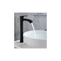 LLAVE MONOCOMANDO DE LAVATORIO ALTO NEGRO FLORIDA AGUA FRIA