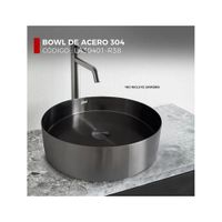 BOWL CIRCULAR DE ACERO CON DESAGÜE NEGRO LA30401-R38