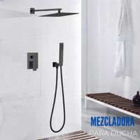 Mezcladora de Ducha y Teléfono Cuadrado Negro FB024 Sands Bronce Empotrable