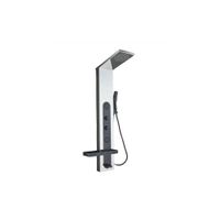COLUMNA DE DUCHA CON ESPEJO LUZ LED CROMADO CON NEGRO