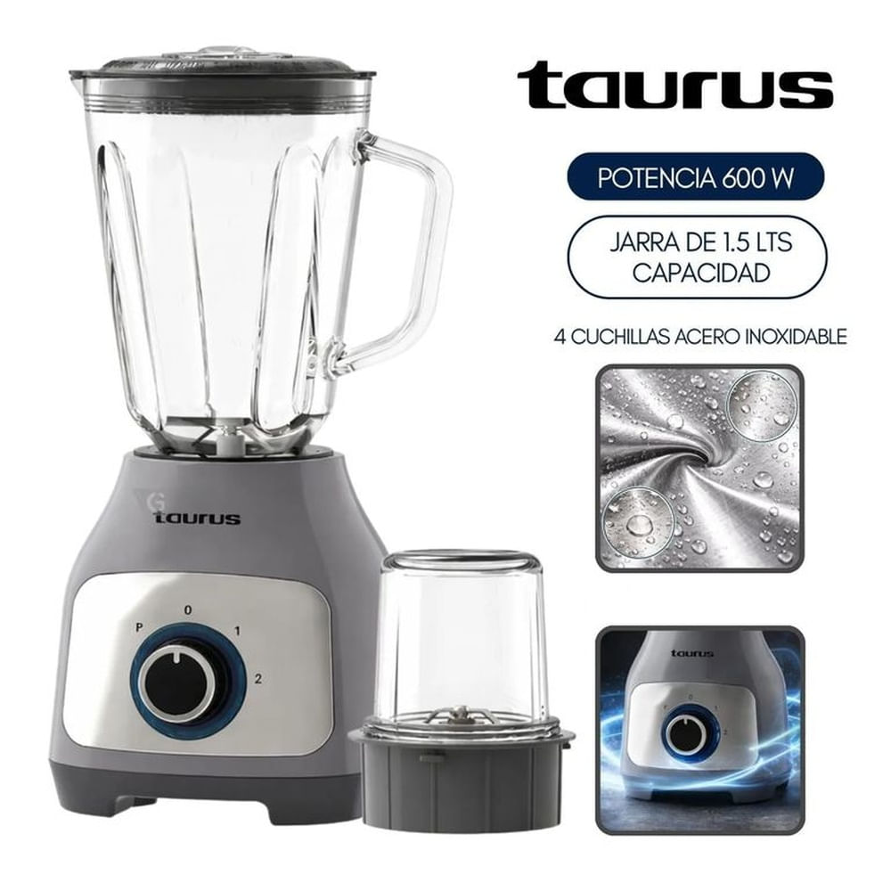 Licuadora Blender Taurus 600w mod. Silver Premium