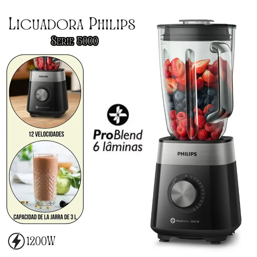 Licuadora Philips de 12000W Serie 5000 -HR2242/90