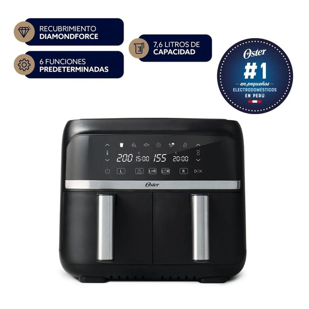 Freidora de Aire Dual Oster 7.6 L CKSTAF7MCDDF