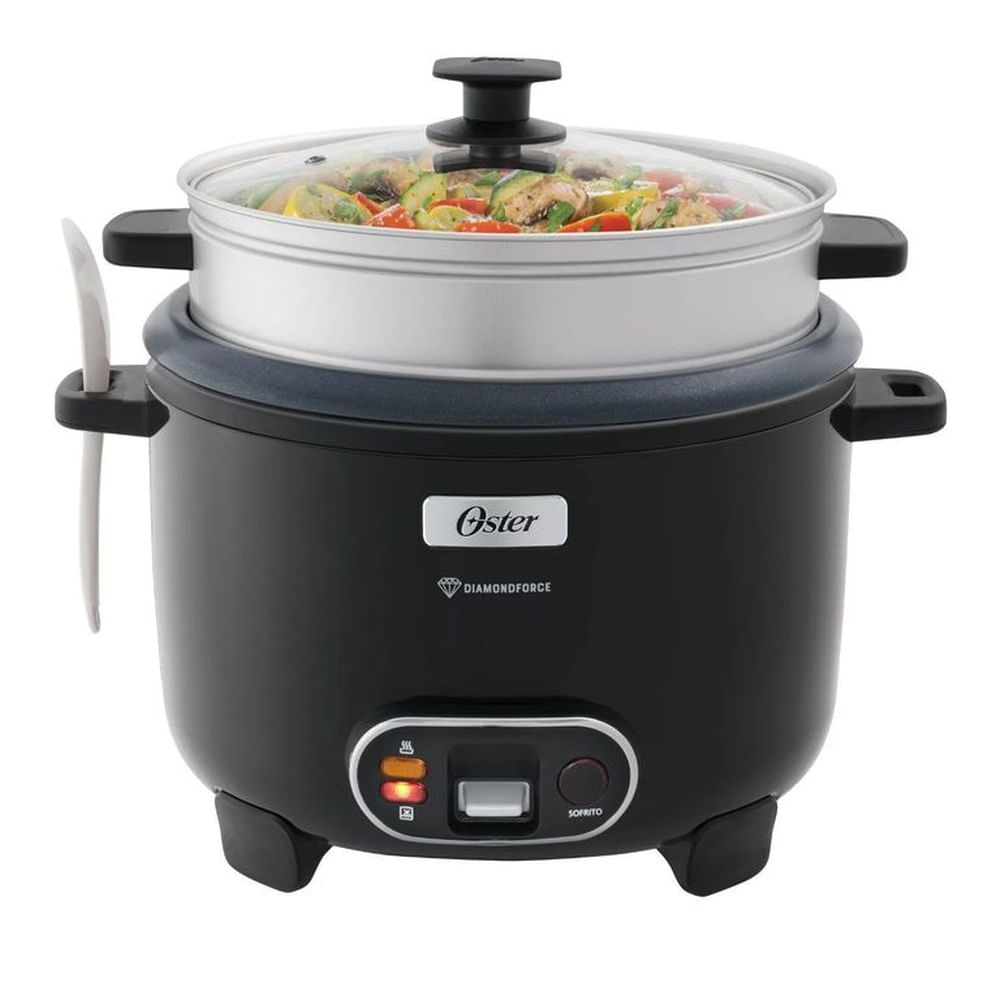 Olla Arrocera Oster Negro DiamondForce 15 Tazas CKSTRC15DFBLK