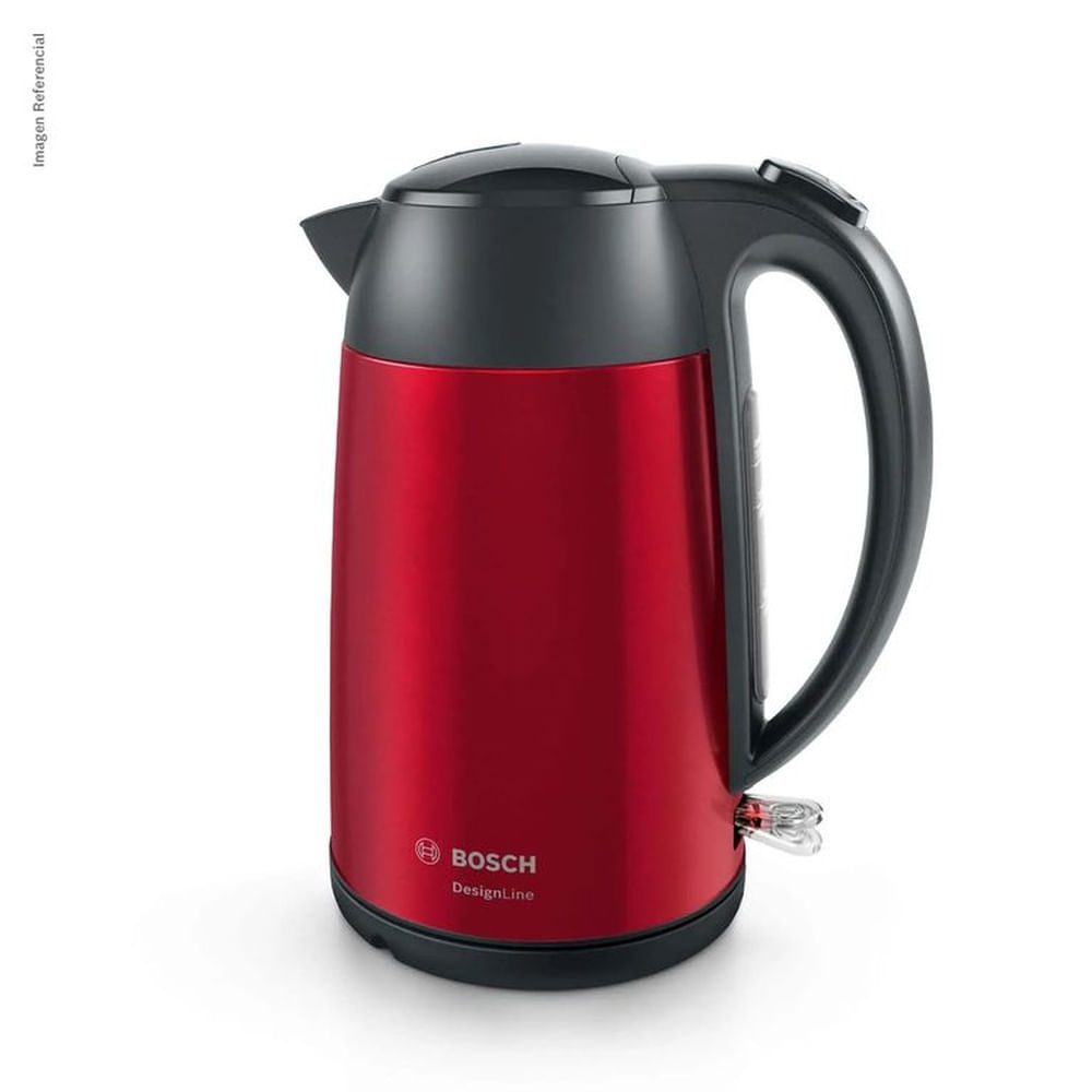 Hervidor Electrico Bosch TWK3P424  INOX 1.7 litros- ROJO