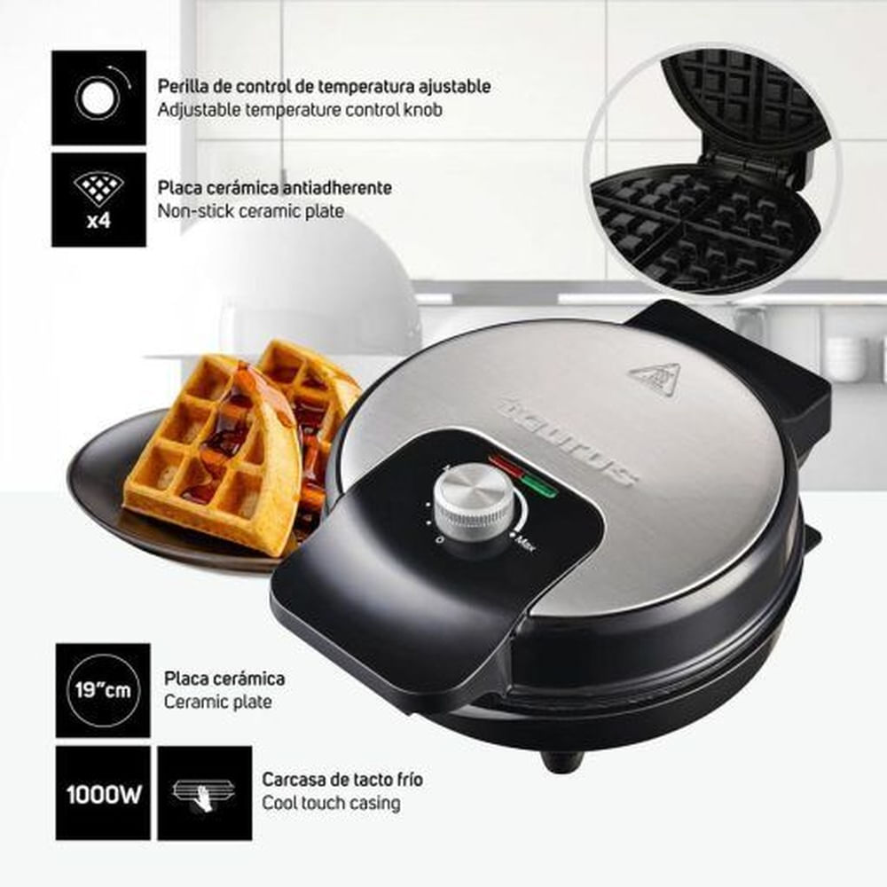 Waflera Antiadherente Taurus Sweet Cooking 1000W