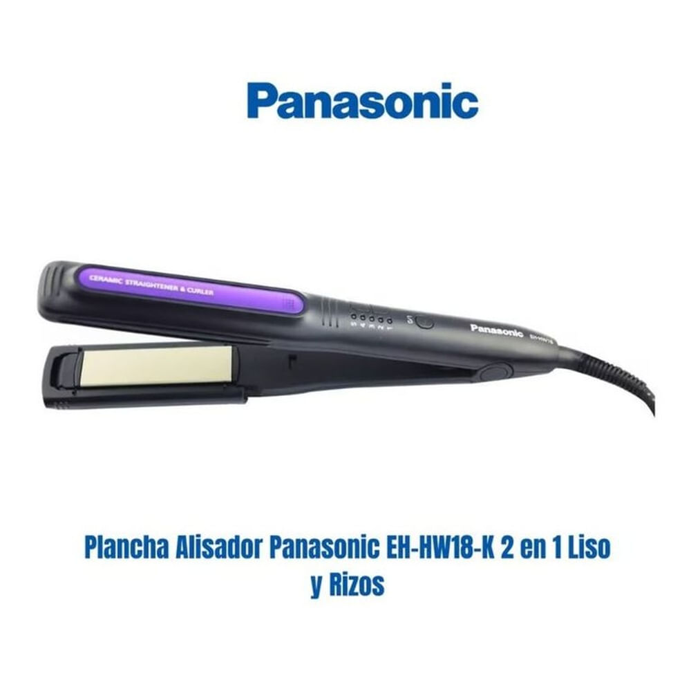 Plancha Alisador Panasonic EH-HW18-K 2 en 1 Liso y Rizos