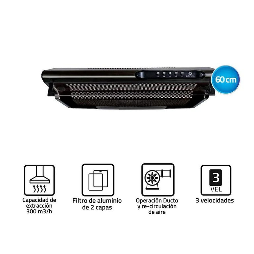 Campana extractora Indurama 60cm CEI-602NE