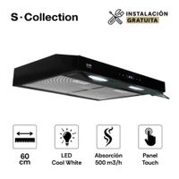 CAMPANA EXTRACTORA SLIM BLACK S-COLLECTION 60CM TURE18CO