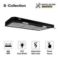 CAMPANA EXTRACTORA SOLE 2M 90CM SLIM BLACK TURE19CO