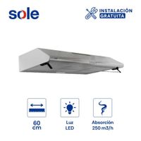 Campana Extractora Acero Inoxidable 95W 80Cm Sole TURE20CO