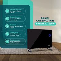 Estufa Eléctrica Smart Panel Vidrio KENDAL WIFI18 m2-1500w PisoMuro