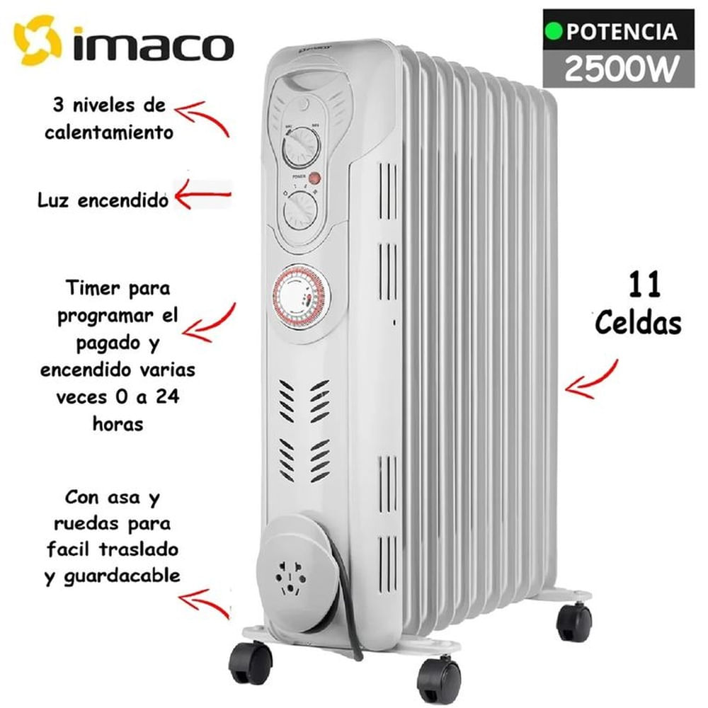 Estufa Termoradiador 11 celdas imaco OFR11AO