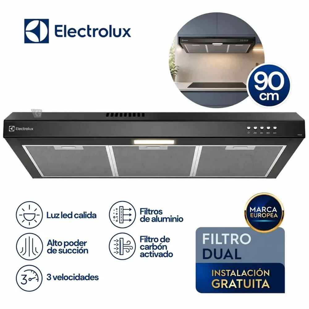 Campana Extractora Electrolux 90cm Alto Poder de Succión