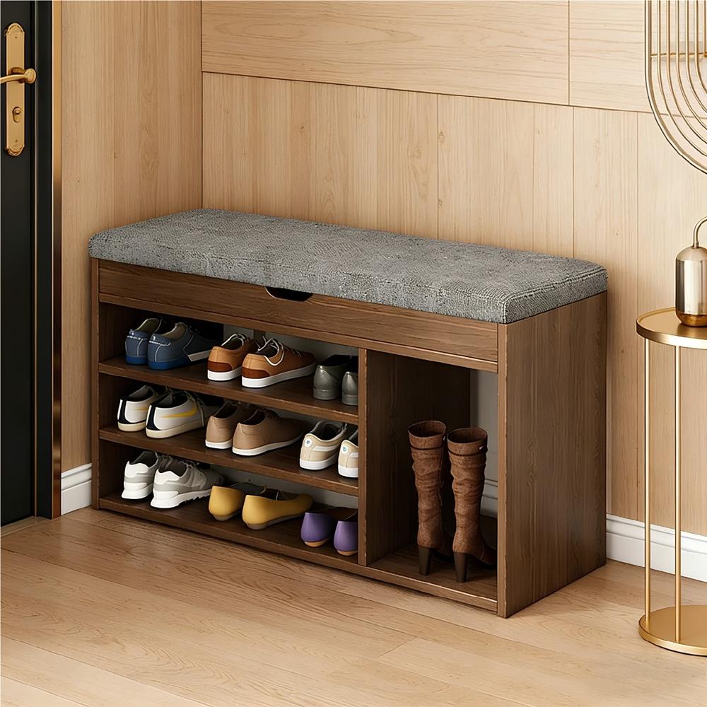 Zapatera Aime 4 compartimientos Marrón y Gris - Masiva Home