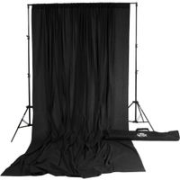 Savage Kit de Fondo Muslin 10 x 12' Negro con Port-A-Stand