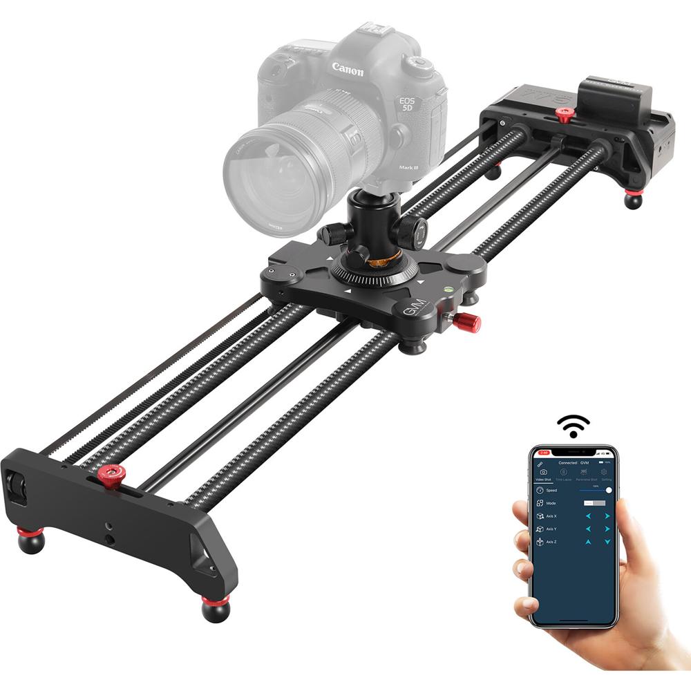 GVM Slider Motorizado de Carbono Inalámbrico 31 pulgadas - Control por App iOS y Android