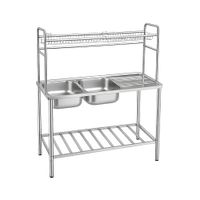 Lavadero de Cocina de Doble Poza con Escurridor en Acero Inoxidable