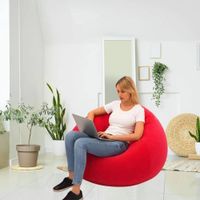 SOFA PUFF INFLABLE COLOR ROJO CON INFLADOR